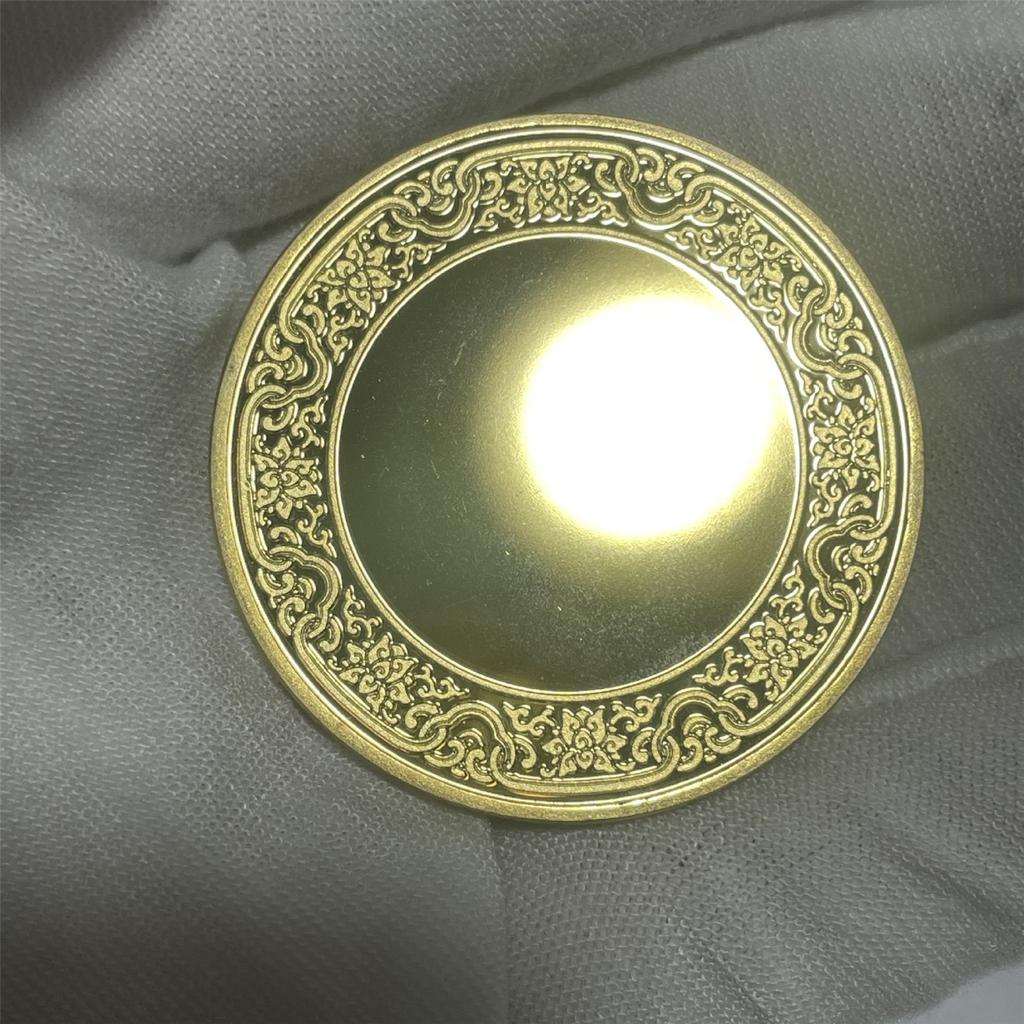 Pack of 10 Blank Engraving Coin 40mm Solid Metal Plated Flower Edged Coin with Protective Box for Customizable Crafts