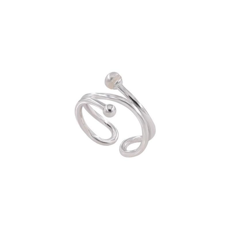 Minimalist Pearl Fashionable Ring For Women Sophisticated Geometric Copper Design