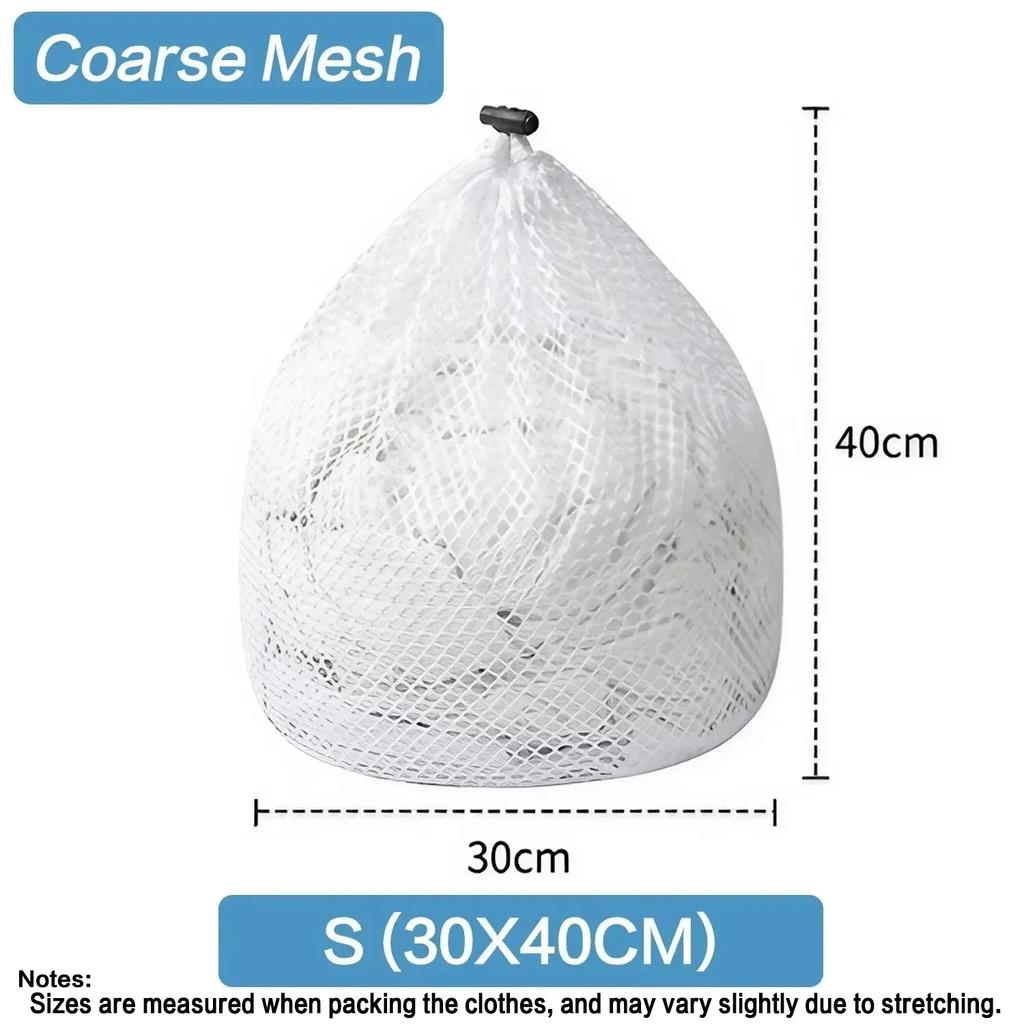 1PC Drawstring Laundry Bag Large Capacity Mesh Coarse Mesh Wash Bag For Clothes Jeans Blankets Durable Washing Net