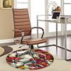 1pc Anime Cat & Demon Round Carpet - Office Chair Mat, Non-Slip Rug for Home Decor