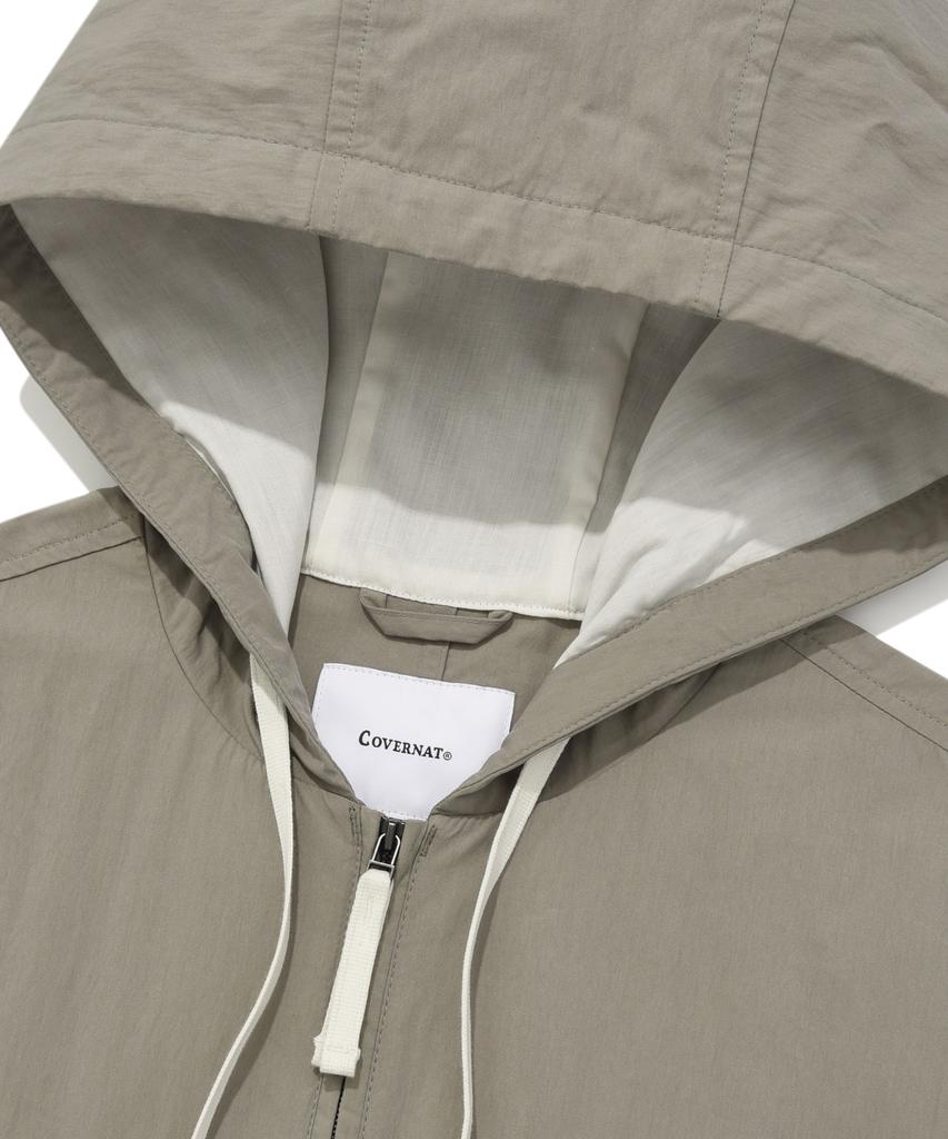 COVERNAT Cotton Hoodie Jacket Beige
