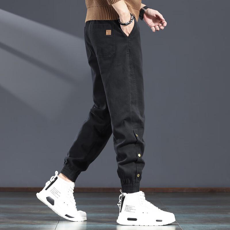 Men's Thickened Casual Button Jogger Pants