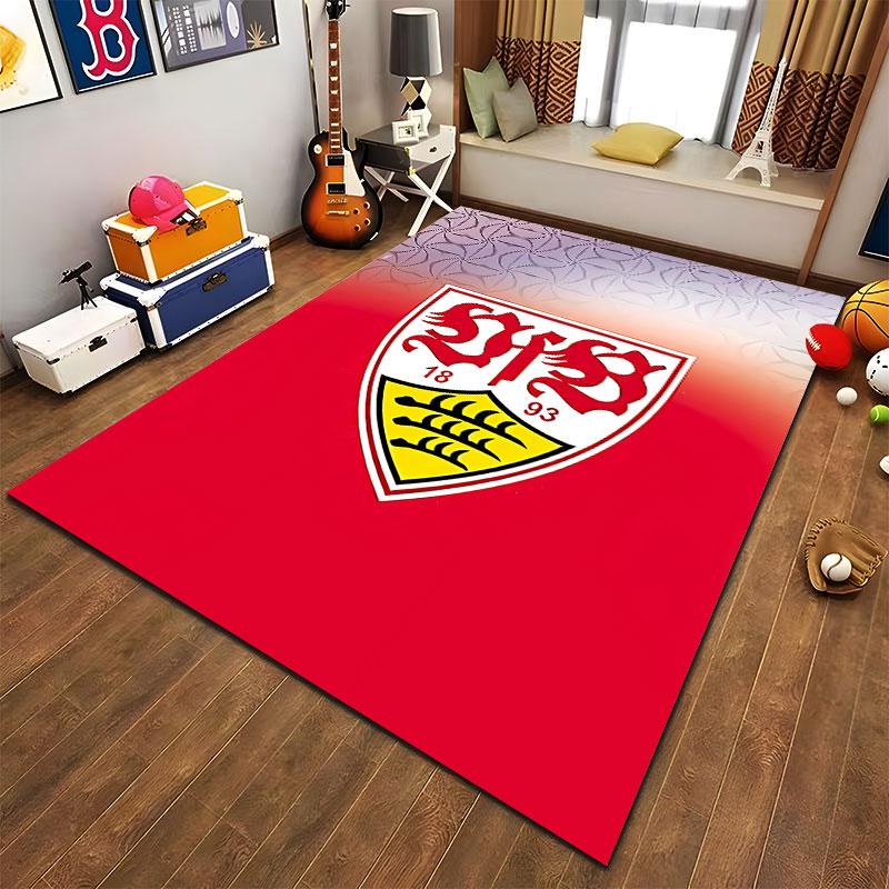 Roter und weißer Logo-Teppich, geeignet als rutschfeste Matte für das Wohnzimmer oder das Sofa im Schlafzimmer
