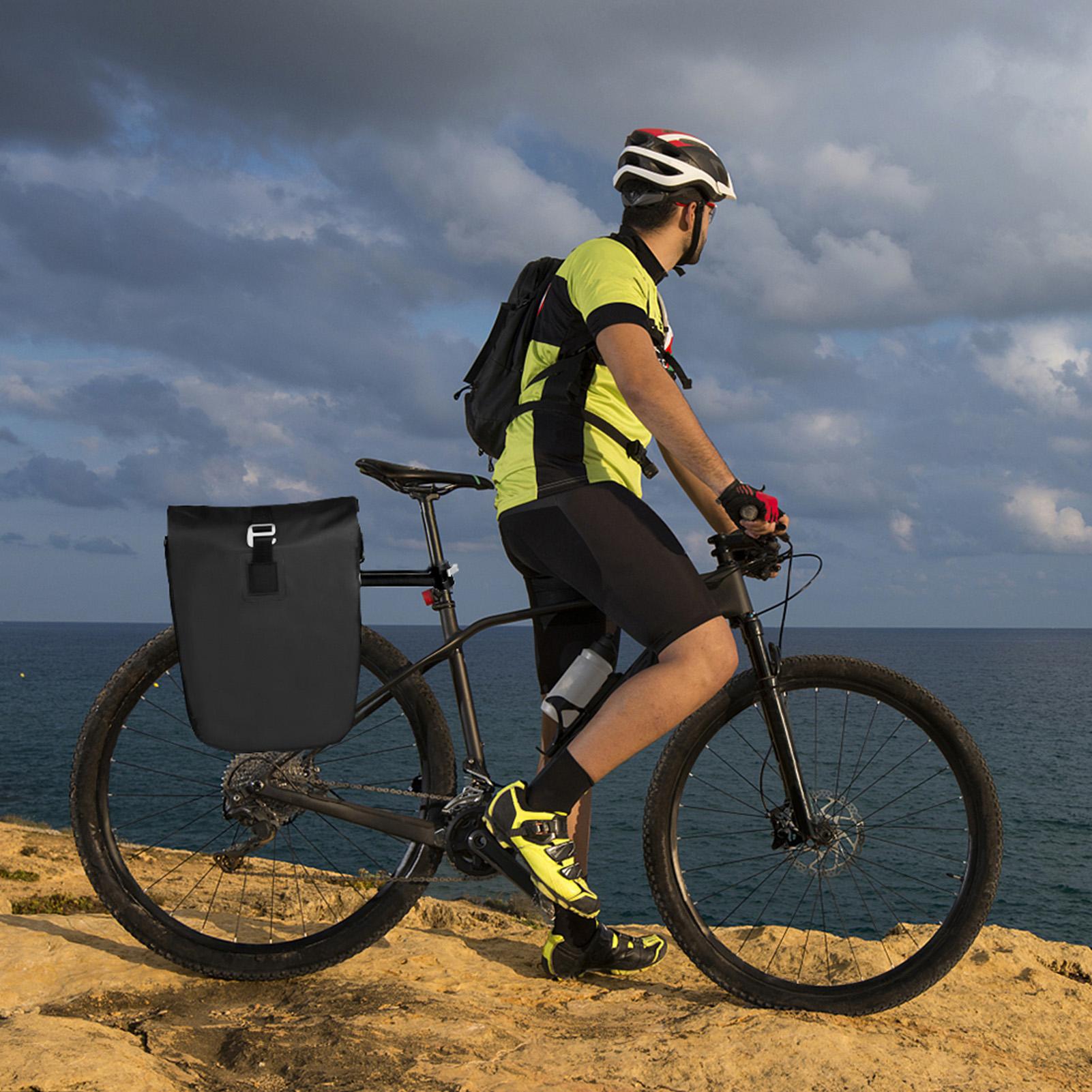 

Waterproof Bike Rear Rack Bag 20L Bike Side Storage Bag Laptop Pannier Bag Bicycle Trunk Rear Seat Carrier Pack чёрный