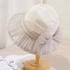 New hat women's summer mesh bow bucket hat thin travel breathable fashion sun hat sun hat