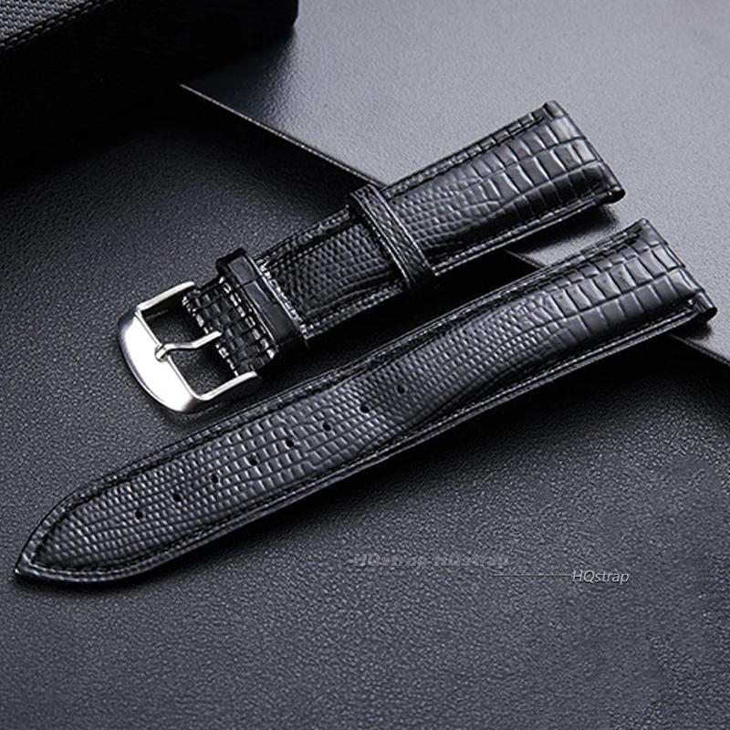 

Leather Watch Band Wristband 12mm 14mm 16mm 18mm 20mm 22mm Watch Accessories Crocodile Texture Business Watch Band Belt 22mm чорний