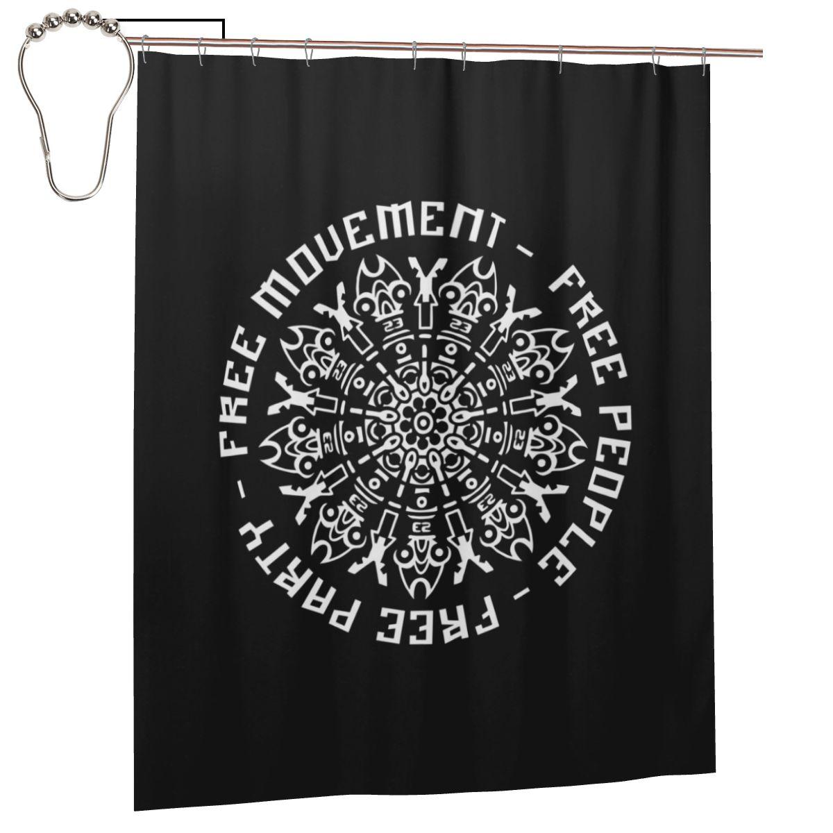 

Tekno Free Movement Free People Free Party Shower Curtain Bathroom Polyester Waterproof Bath Curtains With Hooks W60H190(CM)-1 Pcs