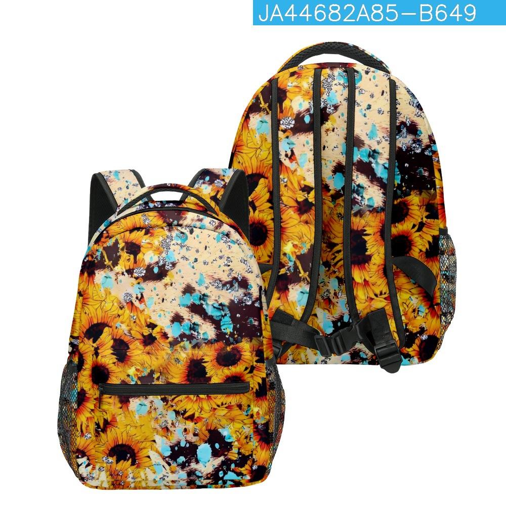 Cartoon Cartoon Kpop Youthful School Bags Unisex Sunflower Travel Bags 3D Print Oxford Waterproof Notebook Shoulder Backpacks