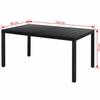 Garden Table - VIDAXL - Black - Aluminium - WPC - 150 X 90 X 74 Cm