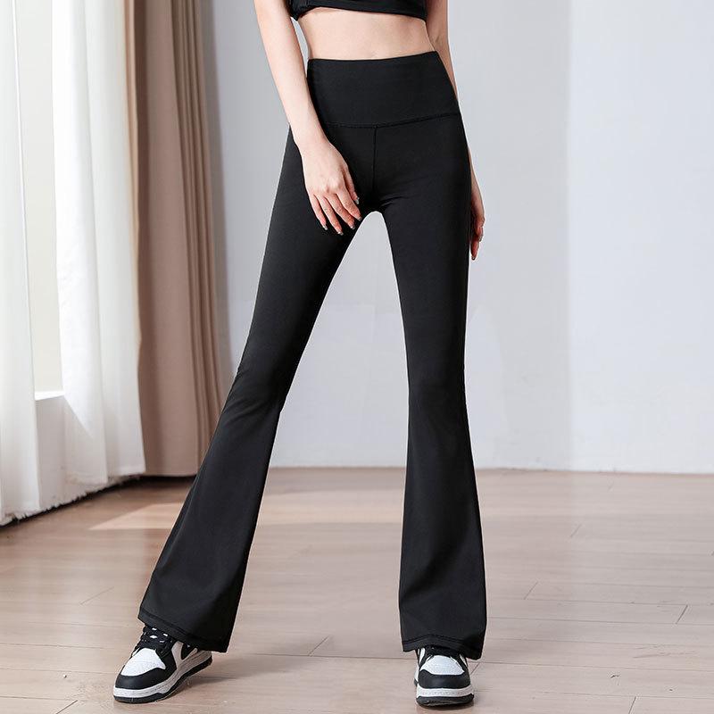 

Женский комплект для йоги и пилатеса с высокой талией 2025: Брюки клеш и тренировочный топ Small