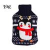 PVC Hot Water Bottle 1000/2000ML Christmas Bottle, Cartoon Bag with Knit Holiday Cover, Long Lasting Heat Retention, Winter Warm
