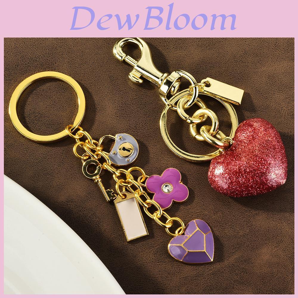 Love Heart Keychain Bag Charm With Metal Electroplating For Women Summer