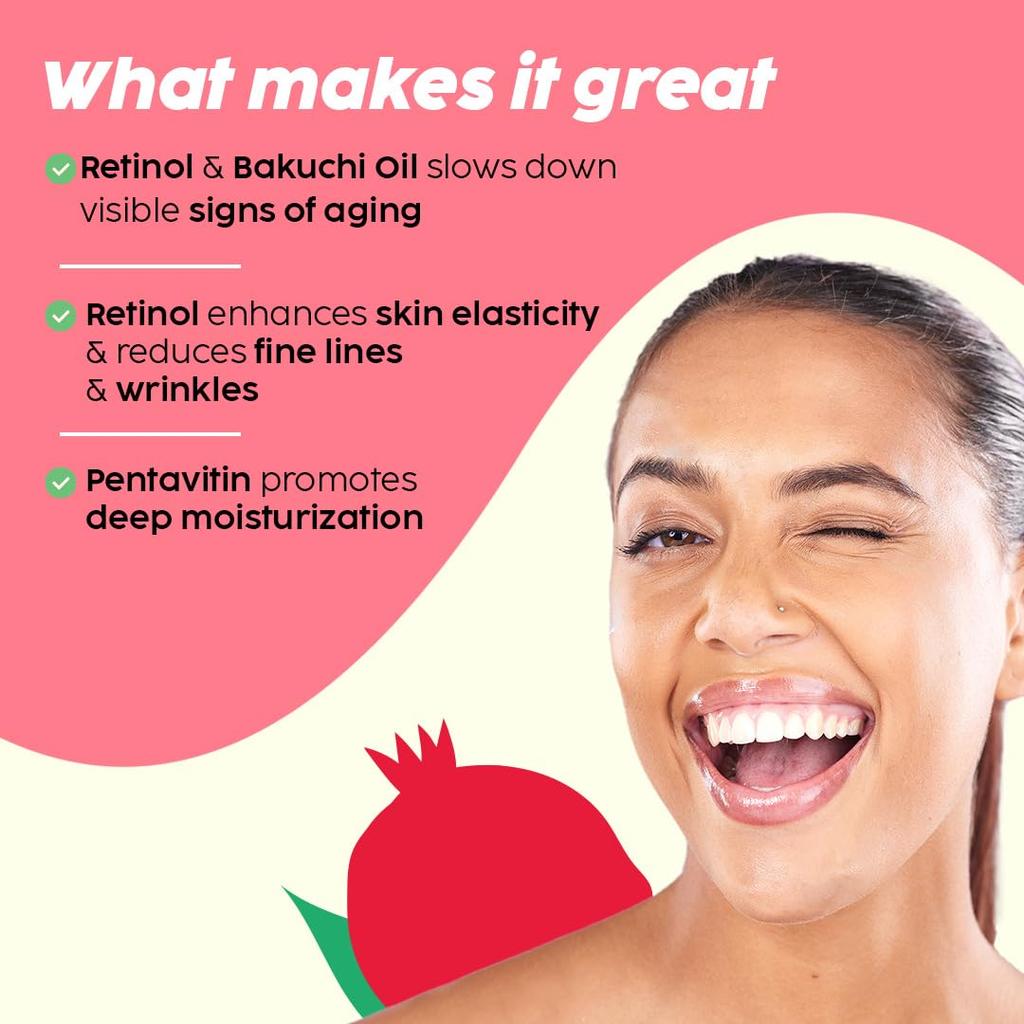PLIX - THE PLANT FIX Pomegranate Retinol & Bakuchi Oil Face Serum 30 Ml Pack of 1 For Smooth, Youthful Skin