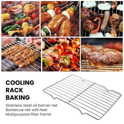Chladicí rošt z nerezové oceli Trouba Myčka nádobí Bezpečné pečení Pečení Grilování Grilovací mřížka Obdélník ocelový drátěný stojan na sušenky Kuchyňské pomůcky