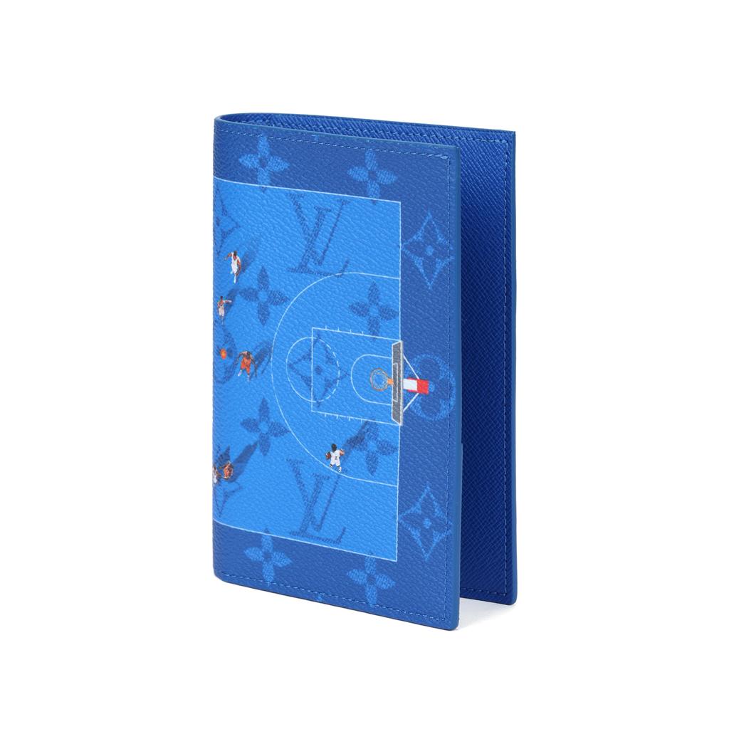 Louis Vuitton Copri passaporto Blu Pallacanestro Tela Monogramma Portafogli Uomo M26795