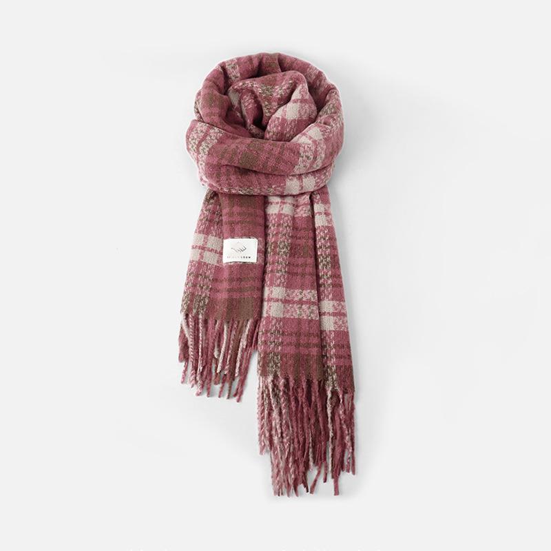 

Шарф и шаль из высококачественной буклированной пряжи в радужную полоску, универсальная теплая зимняя манишка для женщин и мужчин 220*40CM