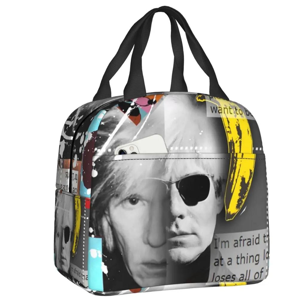 Bunte Katze Tragbare Lunchboxen für Frauen Wasserdicht Pop Art Kühltasche Thermisch Isoliert Lunchtasche lunchbag
