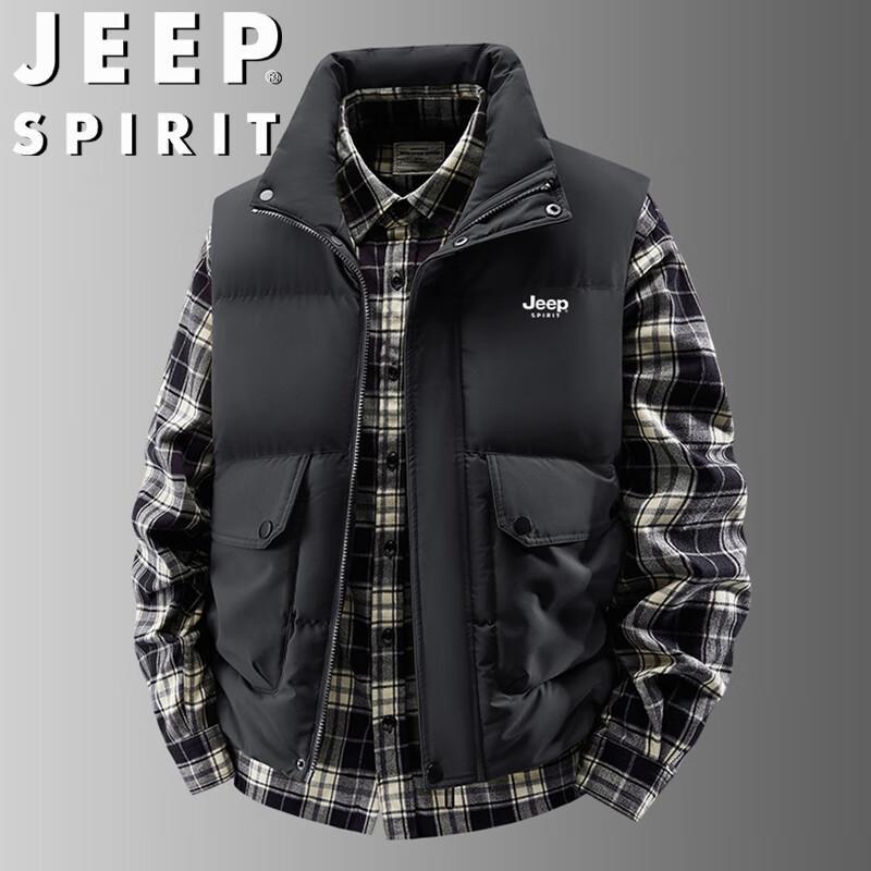

JEEP SPIRIT Men s Stand Collar Cotton Vest 3XL