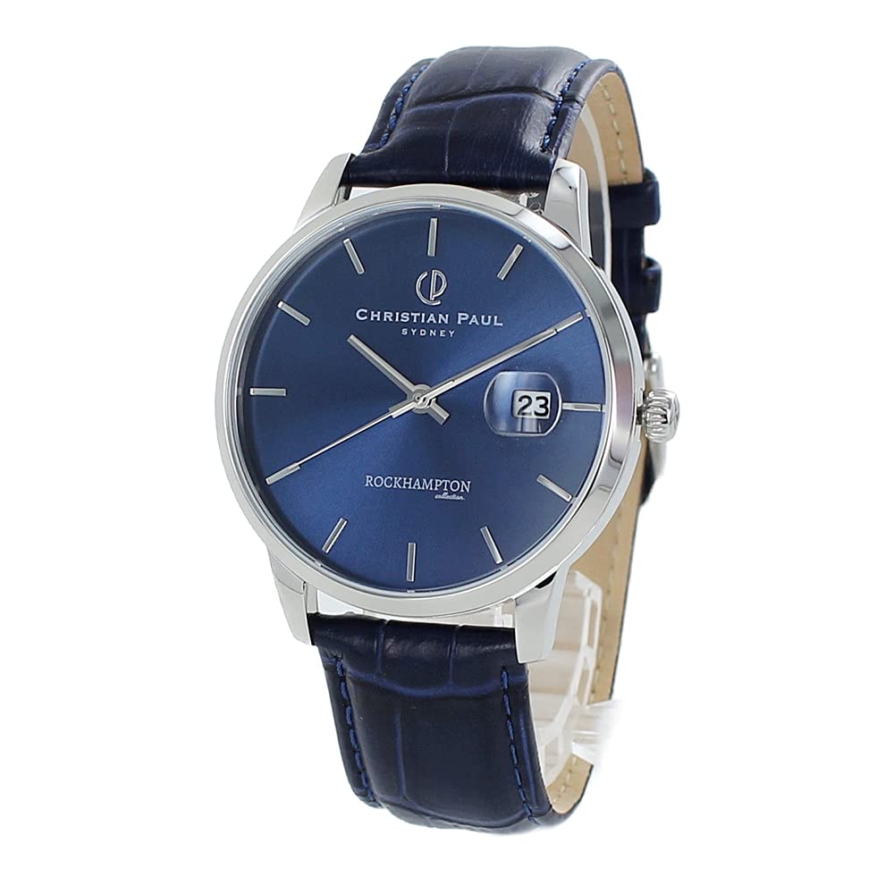 

Christian Paul Date Calendar Unisex Leather Band Watch Blue [Christian Paul] Мужские Женские (№2 RHN4031) [Элемент]