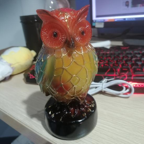 Painted Resin Animal Table Lamp Wild Animal Sculpture Stained Resin Lamp Colorful Night Light Decoration for Bedroom Living Room Christmas Gifts