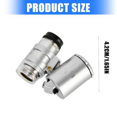 Comvenient Handheld Magnifiers 80X 100X Magnification 2 LED Bulbs Counterfeits Detectors For Collector Retailers Traveler