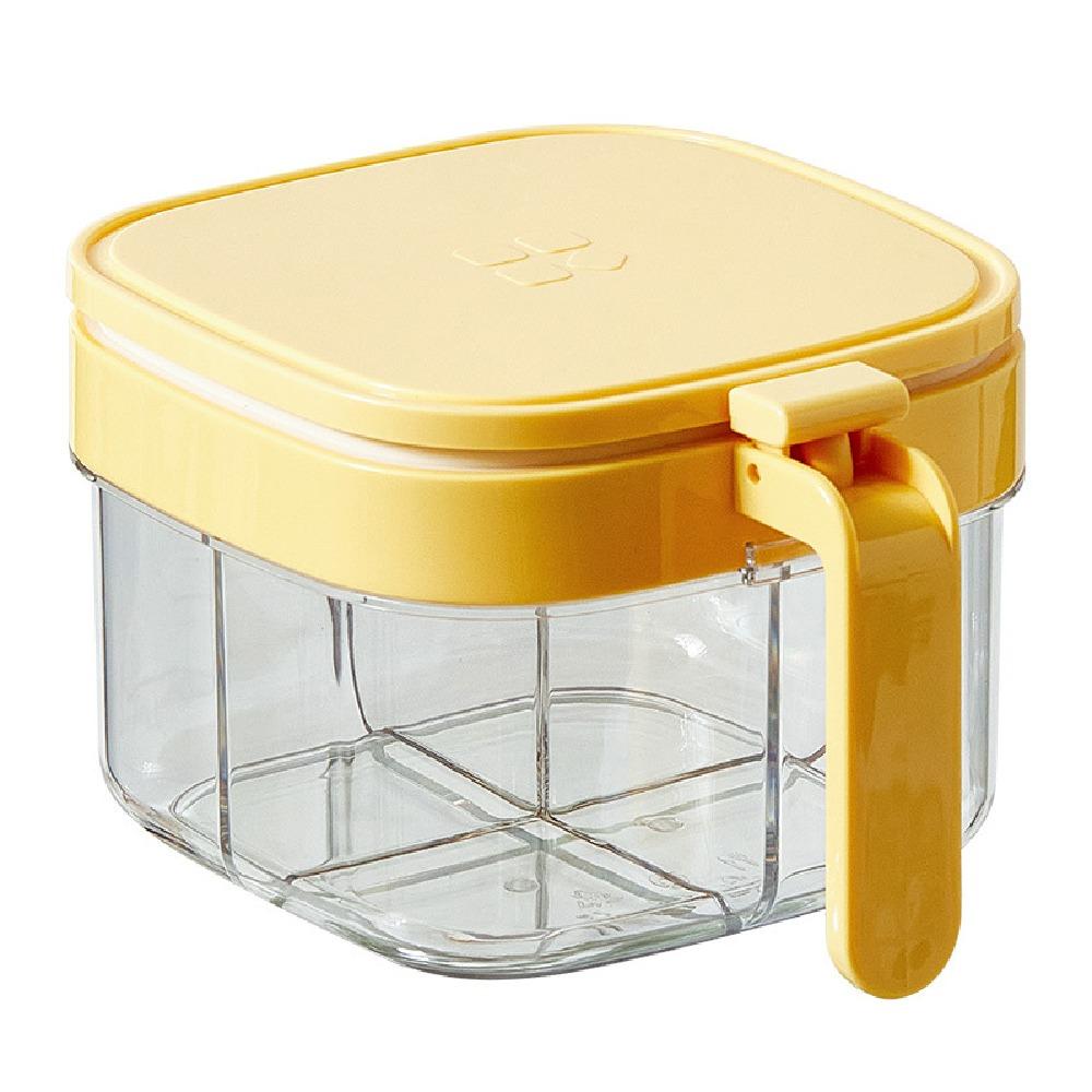4 Grids Sugar and Salt Container Push-type Condiment Storage Container  Kitchen Supplies