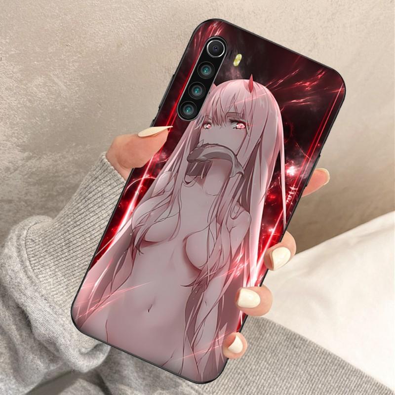 Pouzdro na telefon Zero Two Darling 002 pro Xiaomi Redmi Note 11 10 9T 8 7 Pro Redmi 10 9A 9C 8 7 6 Měkké černé pouzdro na telefon