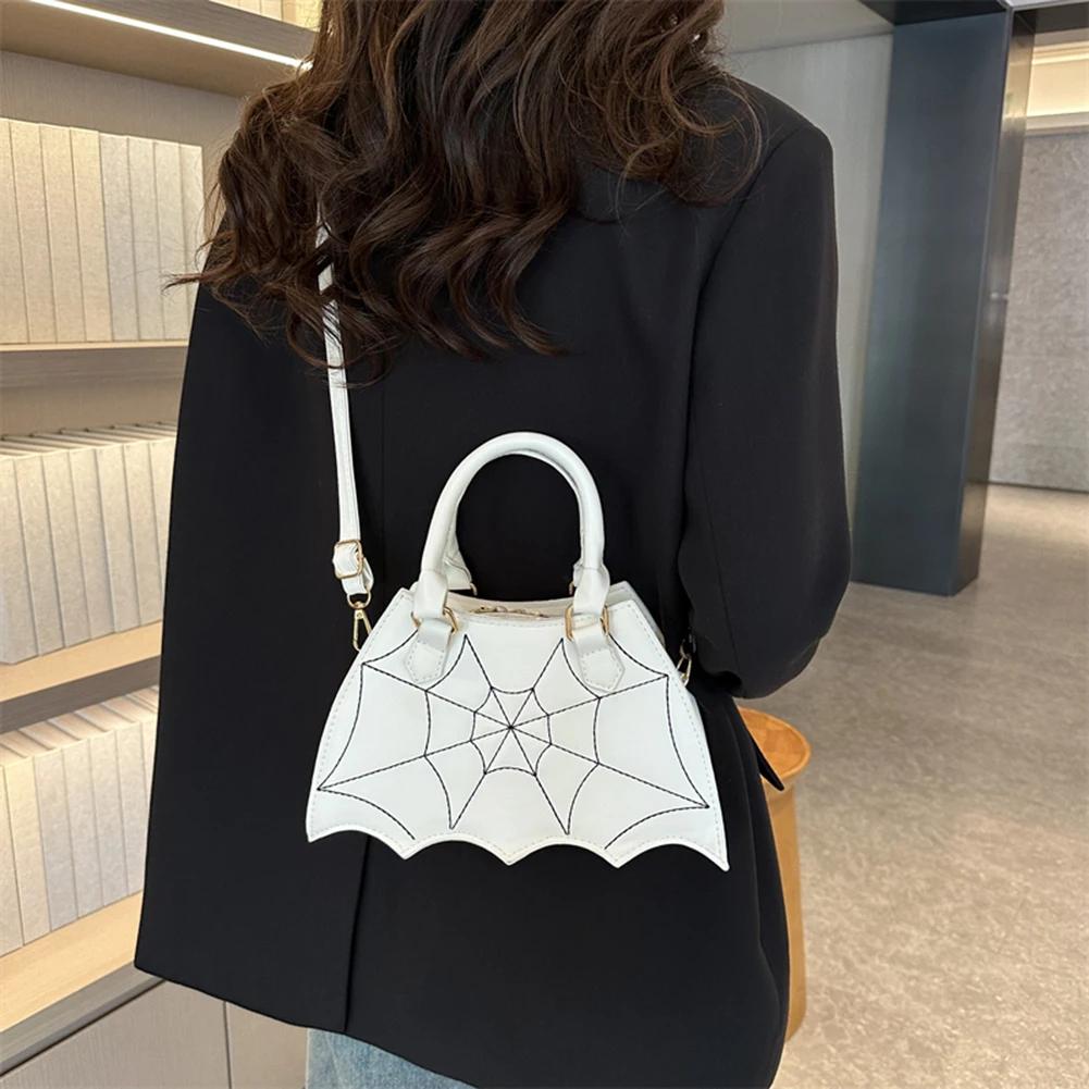 Gothic Style Shoulder Bag Women Backpack Girls Halloween Web Spider Bag PU Leather Cobweb Crossbody Bag Handbag Purse for Women