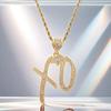 Zinc Alloy Pendant Necklace with Cubic Zirconia Letter Necklace  Jewelry Accessories