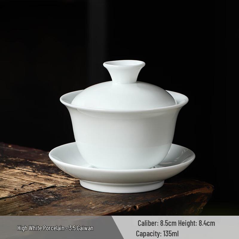 

High White Porcelain Gaiwan Tea Set