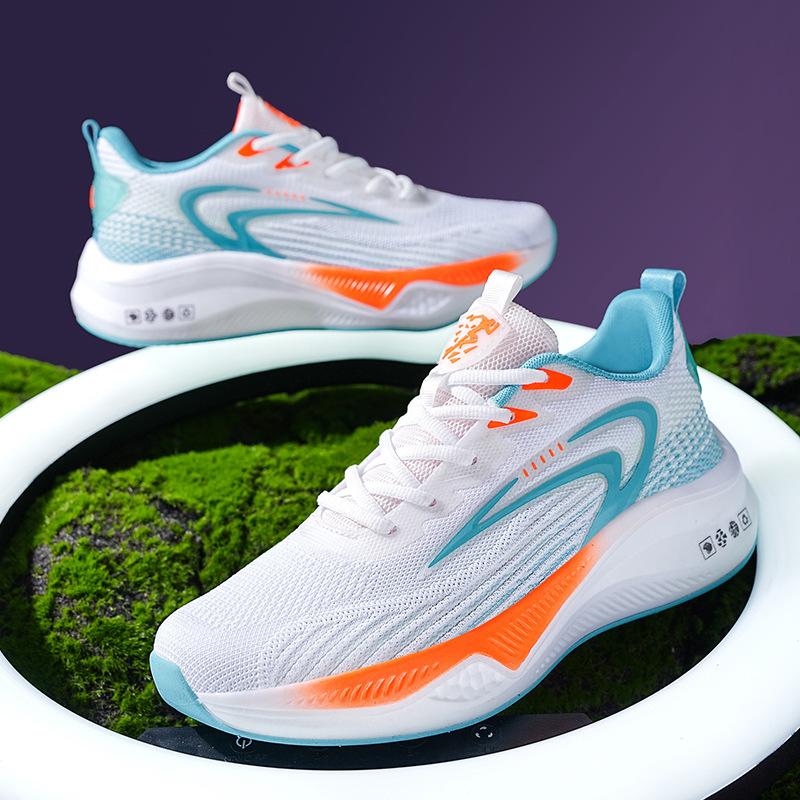 Large Size Carbon Plate Sports Casual Shoes Men's Running Shoes Mesh Shoes Summer Breathable Professional Shock Absorption