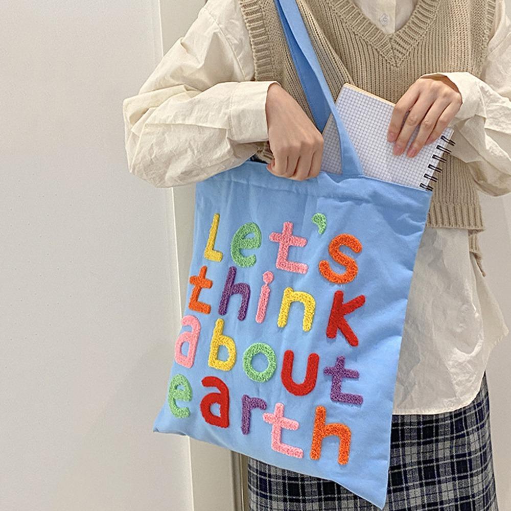 

with Inner Bag Canvas Shopping Bag Vacation INS Tote Bags Graphic Shoulder Bags Women бежевий