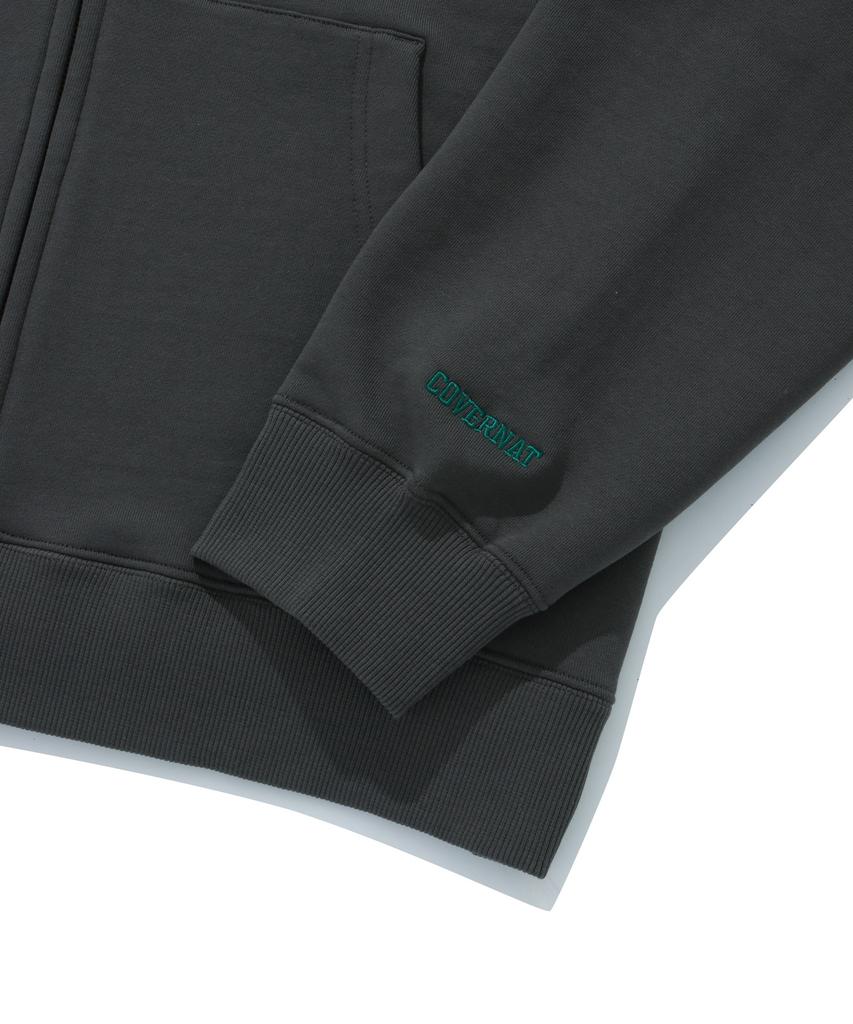 Covernat C Logo Zip-Up Hoodie Charcoal