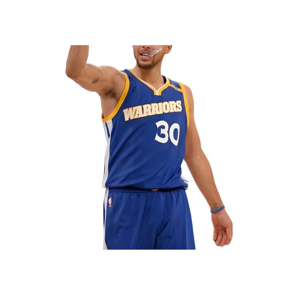 Adidas X NBA Collaboration Curry 30 Golden State Warriors 16-17 Season R30 Vintage Letter Print Casual Basketball Jersey Unisex Jersey Blue BF0116