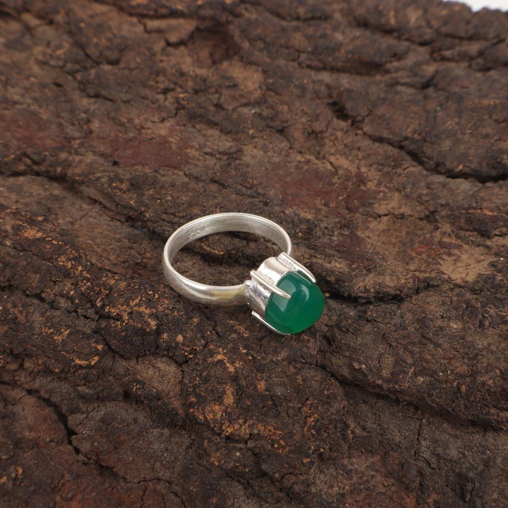 Green Onyx Stone 925 Sterling Silver Statement Cocktail Best Friend Gift Ring RR-43-21