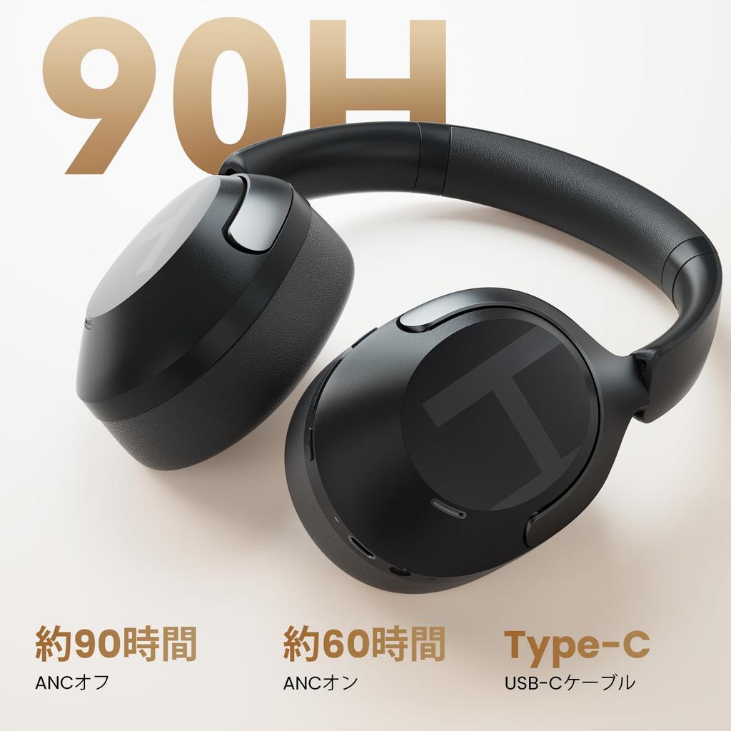 HAYLOU S40 Wireless Bluetooth 50dB Noise Spatial Low Wireless and Up to 90 Hours of Music Comfortable Supports Two Devices App Includes for and Black