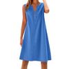 Women's cotton and linen dress summer sleeveless comfortable travel beach dress fashionable spring and summer vacation wear
