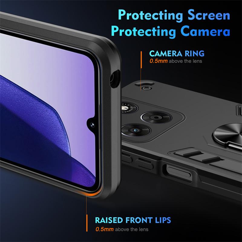 Military Grade Shockproof Case for Motorola Moto G67 G77 G17 Power Protective Cover Ring Stand Holder Fundas Coque