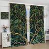 Rustic Farmhouse Forest Blackout Curtains   Vintage Watercolor Green Forest Tree Nature Landscape Window Drapes   for Living Room