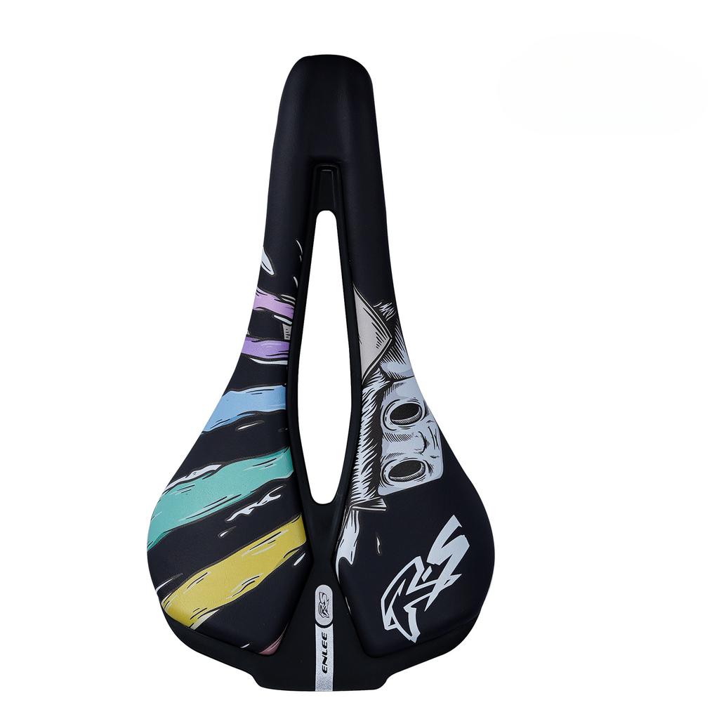 ENLEE Fahrrad Personalisierter Sitzpolster, Faltbares Rennrad Hohl Atmungsaktiv Ultraleicht Stahlbügel Sattel Fahrausrüstung