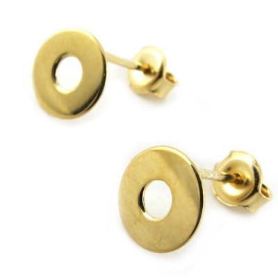 [N2220] - Gold Plated 'Zen' Earrings - 9 Mm