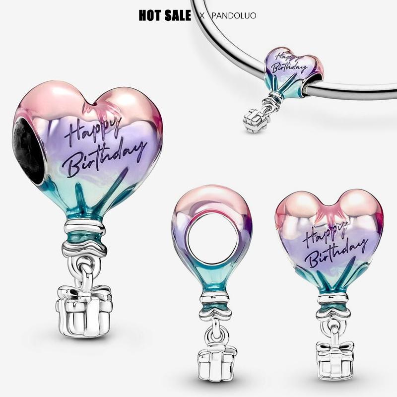 Color Zircon Four Leaf Clover Shape Charm Beads Fits Bangle Bracelet Necklace Women Luxury Jewelry Festival Gifts