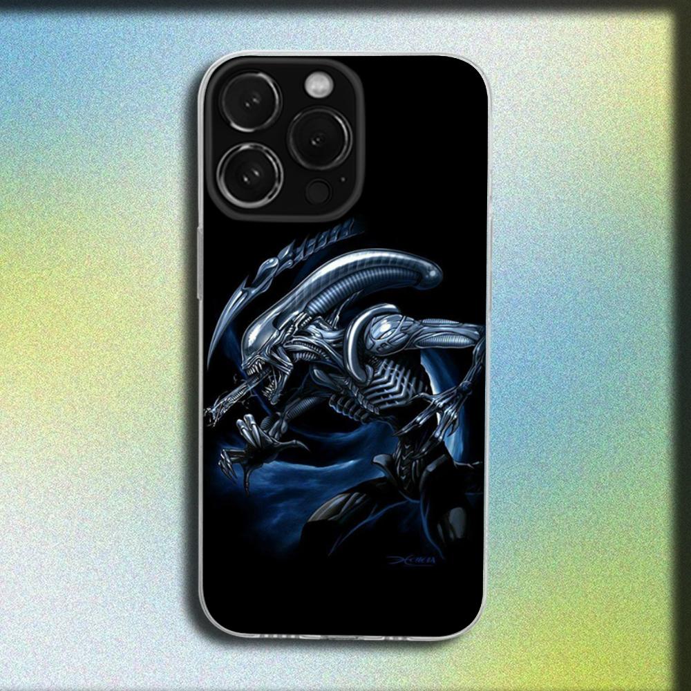 

Movie A-Alien X-Xenomorph Phone Case For iPhone 16,15,14,13,12,11 Plus,Pro,Max,XR,XS,X,Plus,SE,Mini Transparent Soft Cover iPhone12PRO