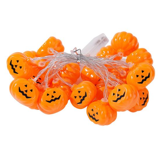 Halloween Light String 3D Pumpkin Design Easy to Use Battery Operated LED Light String Indoor Outdoor Decoration
