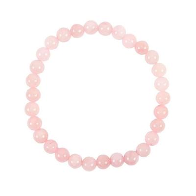 Bracelet - Madagascar - Rose Quartz AAA - 6mm Beads - Length 18cm - Elastic