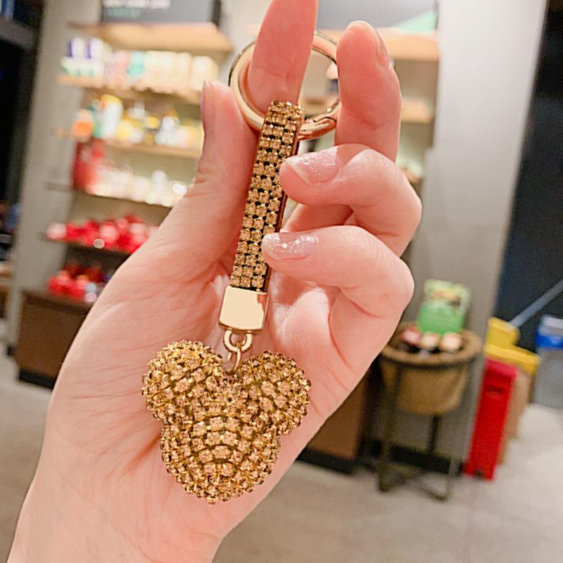 Korean Crystal Mickey Keychain Car Charm Pendant