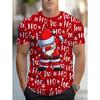 Red Casual O-Neck Outfit Men Clothing Funny Men's T-Shirts Santa Claus Christmas Oversized Short Sleeve with Snowflakes Print