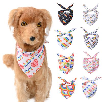 Pet Bandana Triangular Soft Breathable Comfortable Universal Dress Up Washable Rainbow Heart Print Dog Puppy Cat Collar Scarf Bib Pet Supplies