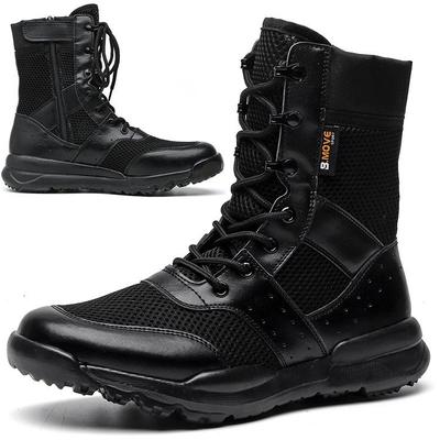 Sommer Taktische Kampfstiefel: Atmungsaktiv, Leicht, High-Top für Männer und Frauen, mit Seitenreißverschluss.