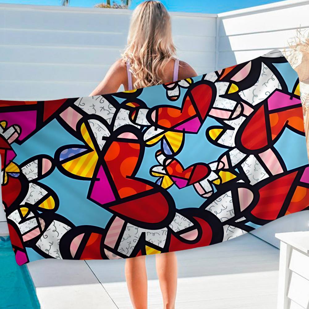 Britto Quick Drying Dish Microfiber Blanket Quick Drying Beach Towels Oversized Printing Super Absorbent Pool Towel Blanket
